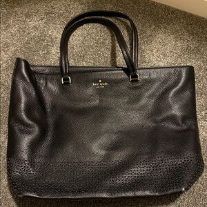 Kate Spade Black Textured Leather Handbag